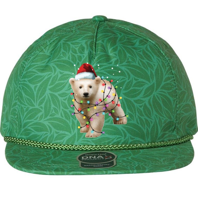 Santa Polar Bear Christmas Bear Lover Cool Gift Aloha Rope Hat