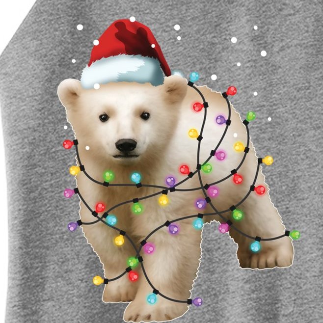 Santa Polar Bear Christmas Bear Lover Cool Gift Women’s Perfect Tri Rocker Tank