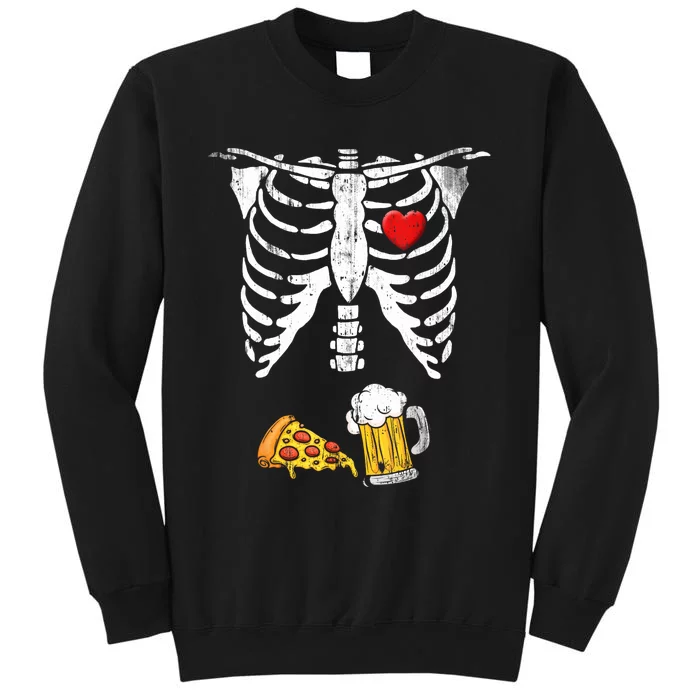 Skeleton Pregnancy Beer Pizza Xray Halloween Costume Sweatshirt