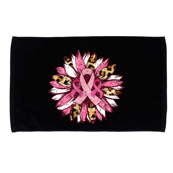 Sunflower Pink Breast Cancer Awareness Warrior Microfiber Hand Towel