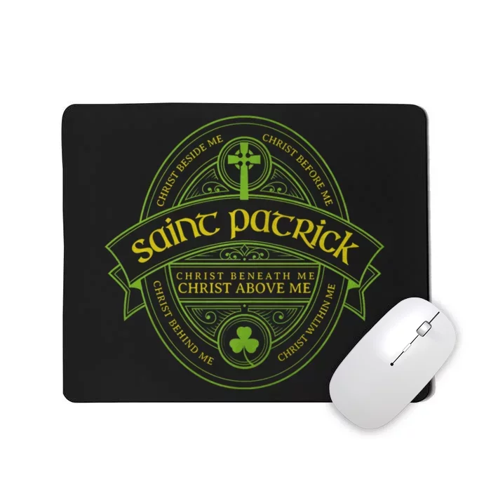 St Patrick Breastplate Prayer Catholic Saint Patricks Day Mousepad