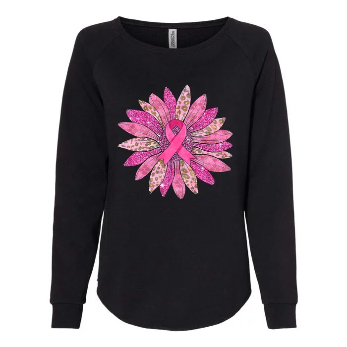 Sunflower Pink Breast Cancer Awareness Support Women Warrior Womens California Wash Sweatshirt