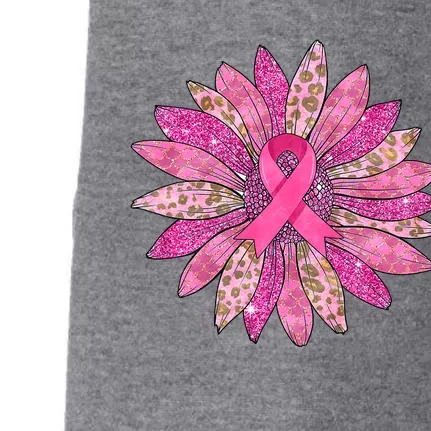 Sunflower Pink Breast Cancer Awareness Support Women Warrior Doggie 3-End Fleece Hoodie