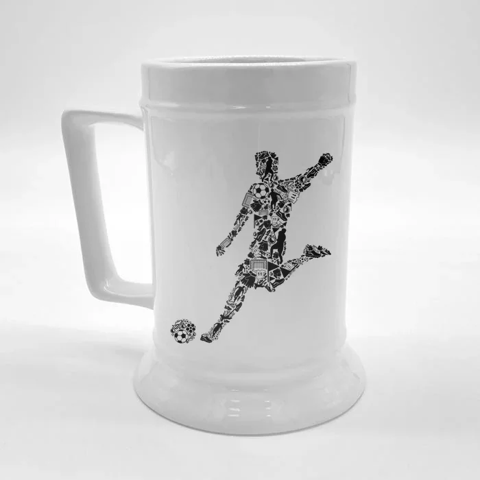 Soccer Player Boys Kids Youth Men TShirt Front & Back Beer Stein