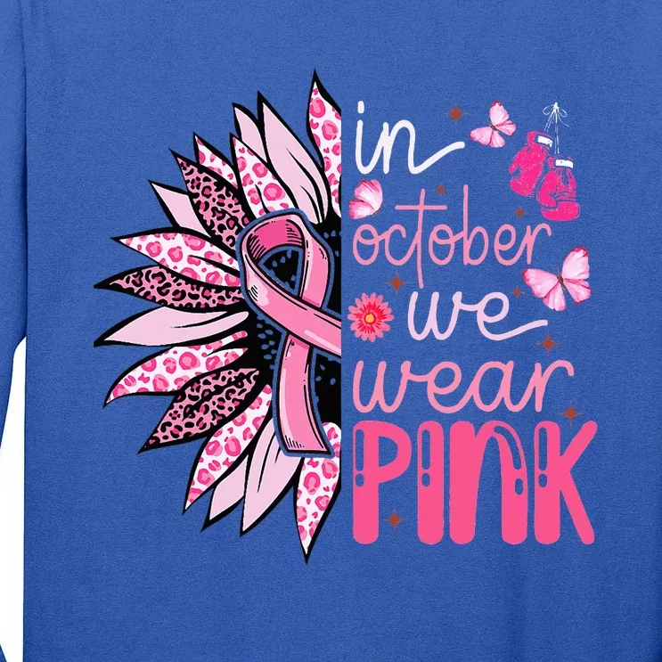 Sunflower P.I.N.K Breast Cancer Awareness Tall Long Sleeve T-Shirt