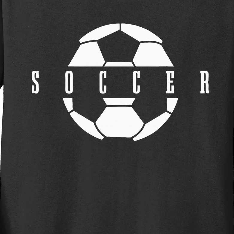 Soccer Player Ball Kids Long Sleeve Shirt