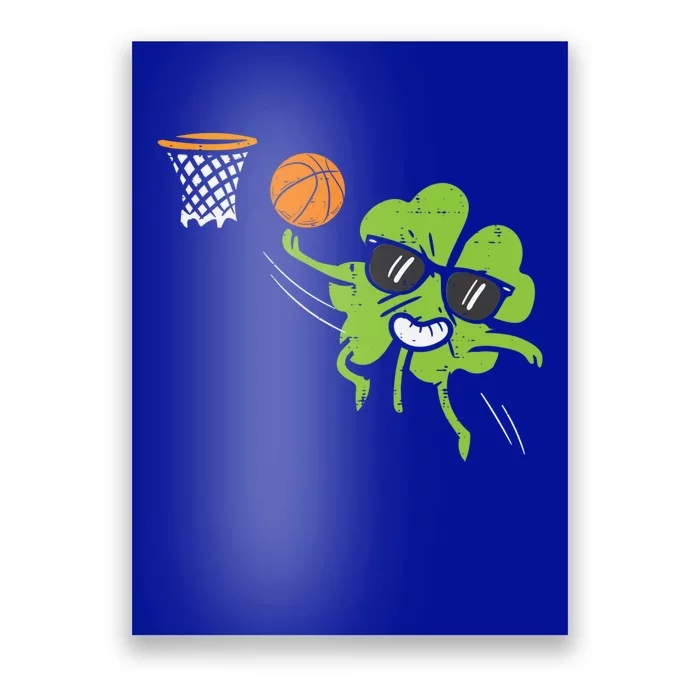 Shamrock Playing Basketball St Patricks Day Cute Gift Poster