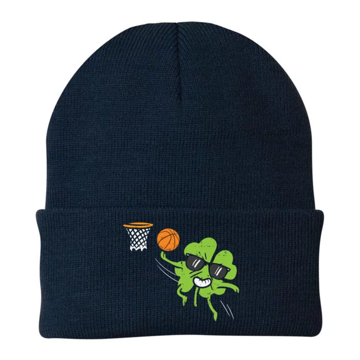 Shamrock Playing Basketball St Patricks Day Cute Gift Knit Cap Winter Beanie