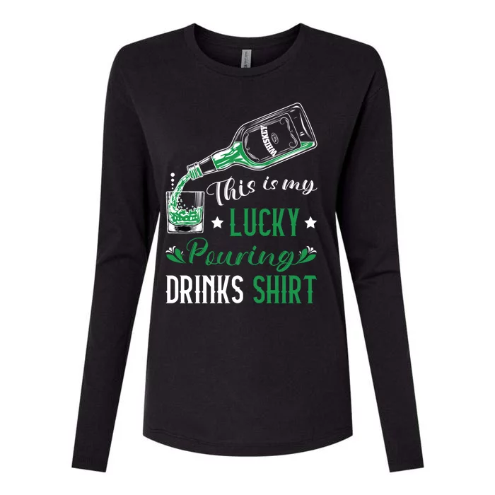 St Patricks Bartender Lucky Pouring S Bartending Gift Womens Cotton Relaxed Long Sleeve T-Shirt