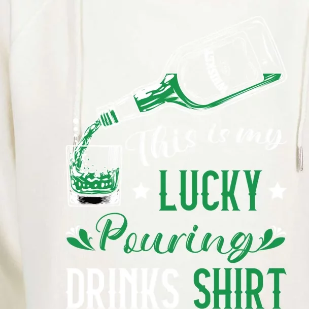 St Patricks Bartender Lucky Pouring S Bartending Gift Womens Funnel Neck Pullover Hood