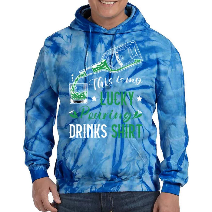 St Patricks Bartender Lucky Pouring S Bartending Gift Tie Dye Hoodie