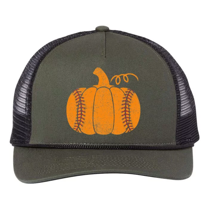 Spooky Pumpkin Baseball Funny Vintage Thanksgiving Design Retro Rope Trucker Hat Cap