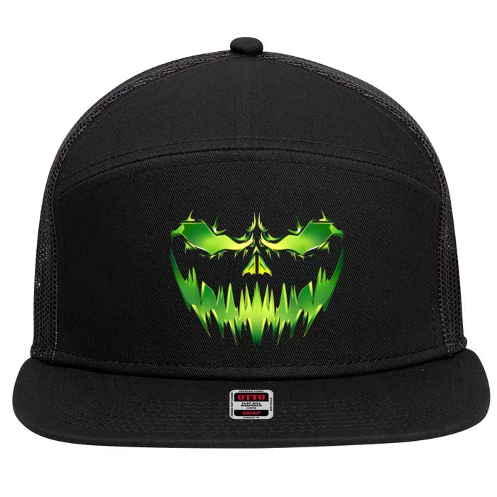 Scary Pumpkin Costume Funny Halloween 7 Panel Mesh Trucker Snapback Hat