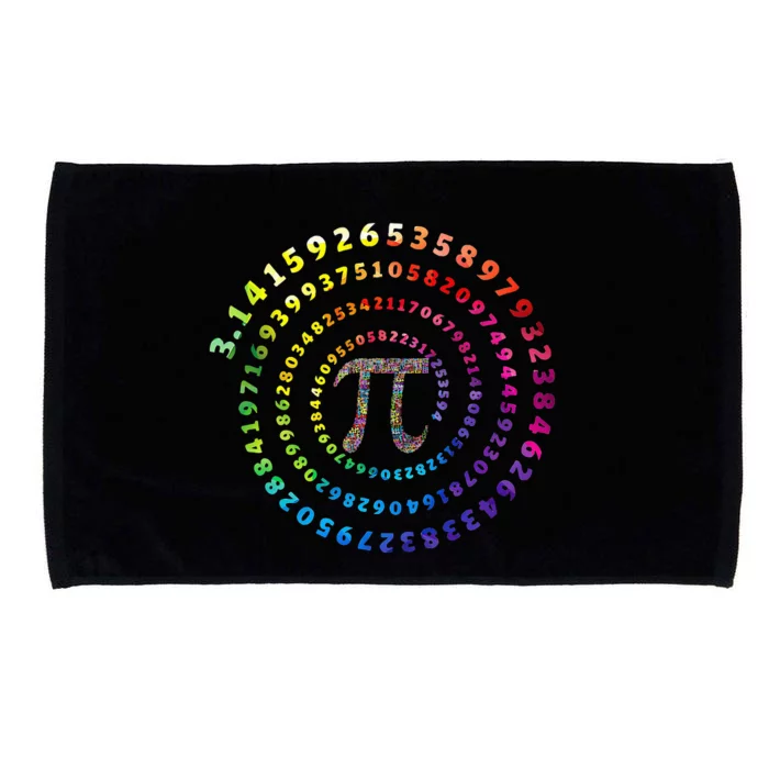 Spiral Pi Color Numbers Math Funny Pi Day Math Teacher Geek Microfiber Hand Towel