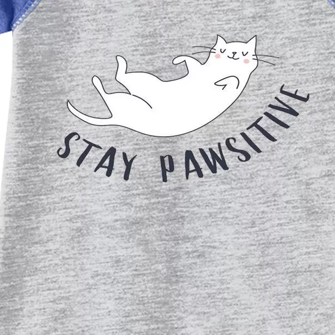 Stay Pawsitive Cat Illustration Great Gift Infant Baby Jersey Bodysuit