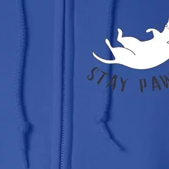 Stay Pawsitive Cat Illustration Great Gift Full Zip Hoodie