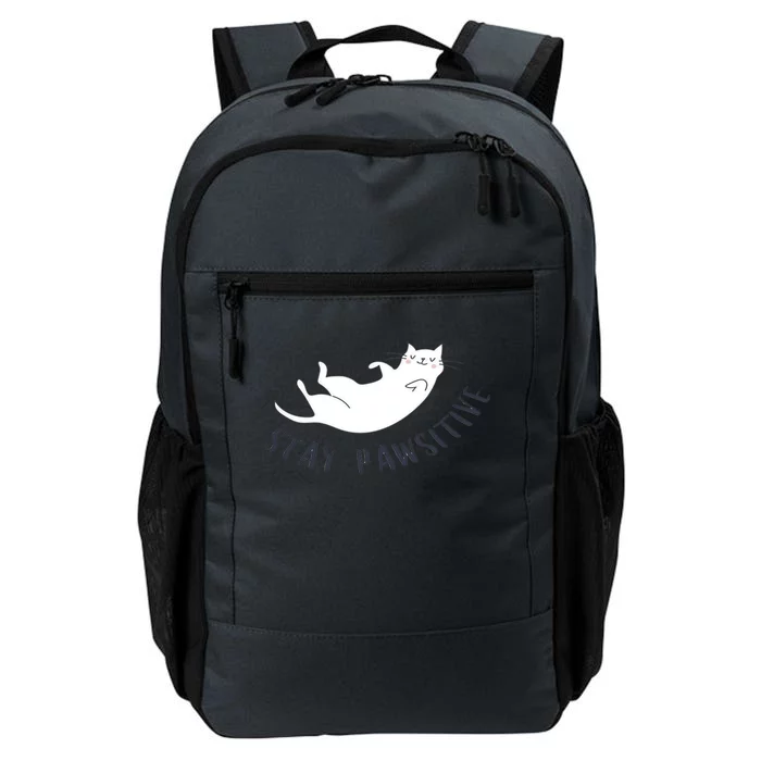 Stay Pawsitive Cat Illustration Great Gift Daily Commute Backpack