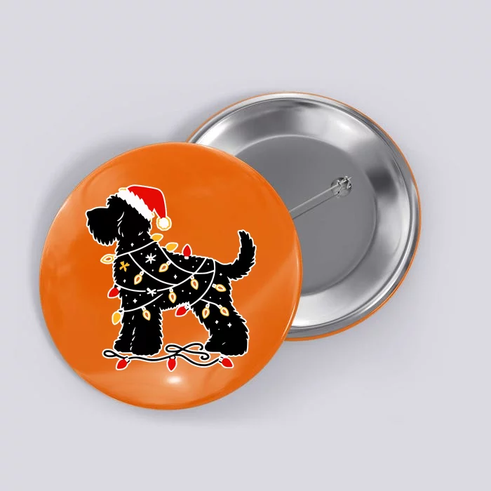 Santa Puppy Christmas Lights Button