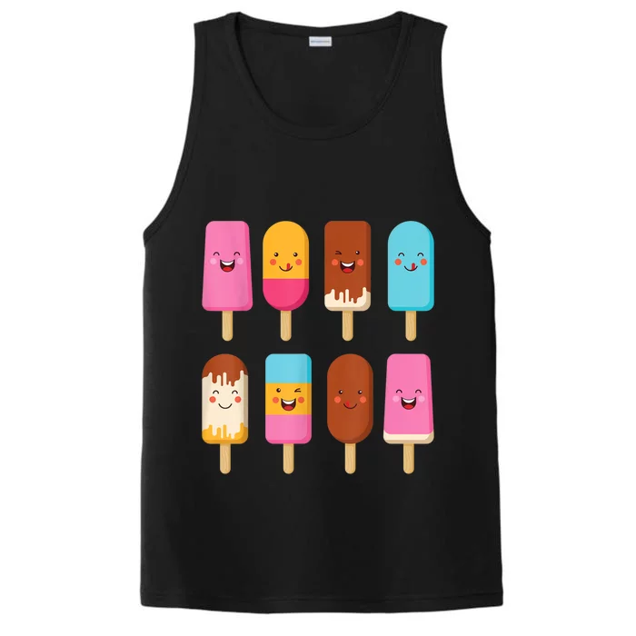 Summer Popsicles Creamsicles Ice Cream Bars With Cute Kawaii Performance Tank