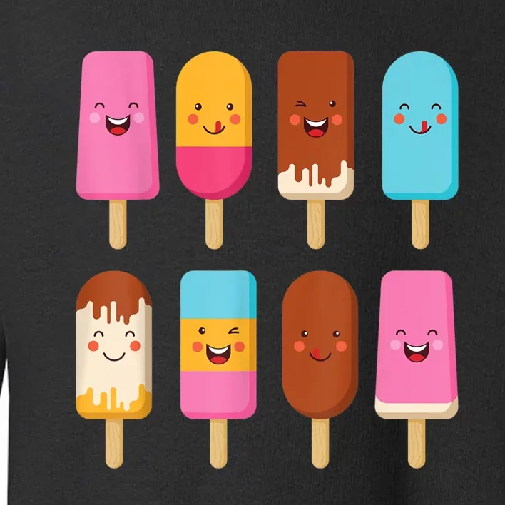 Summer Popsicles Creamsicles Ice Cream Bars With Cute Kawaii Toddler Sweatshirt