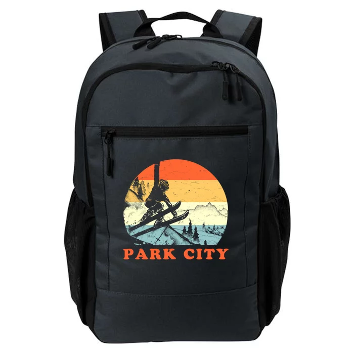 Ski Park City Utah Vintage Snow Skiing Vacation Meaningful Gift Daily Commute Backpack