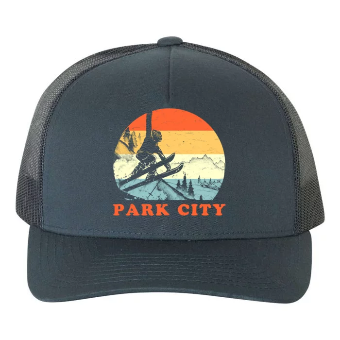 Ski Park City Utah Vintage Snow Skiing Vacation Meaningful Gift Yupoong Adult 5-Panel Trucker Hat