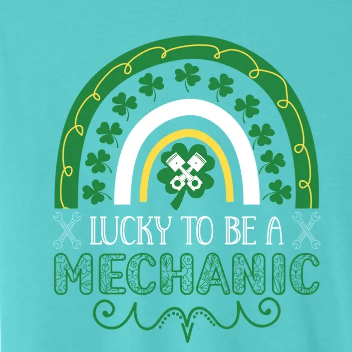 St Patrick Costume Rainbow Shamrock Lucky To Be A Mechanic Gift ChromaSoft Performance T-Shirt