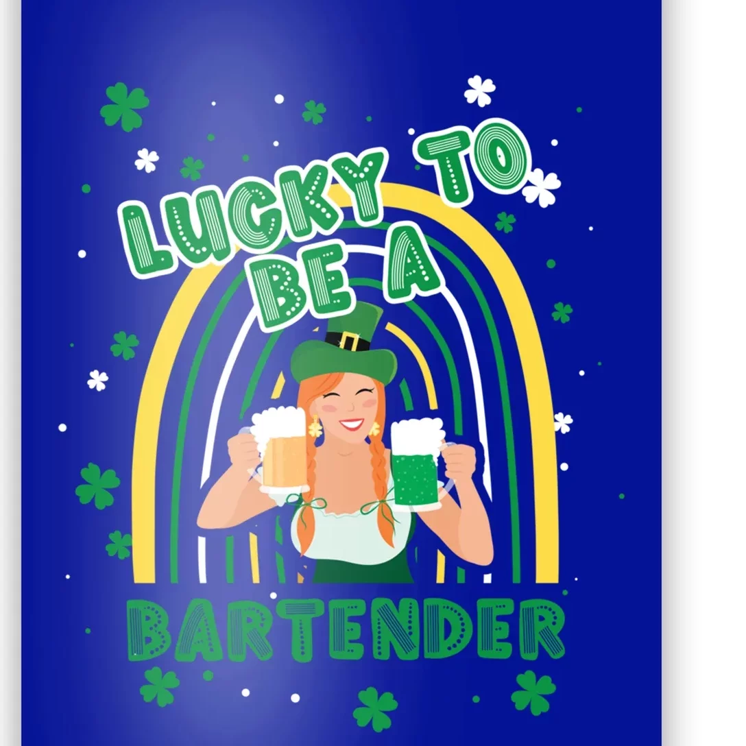 Saint Patrick Costume Shamrock Lucky To Be A Bartender Gift Poster