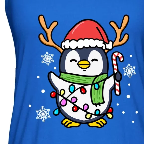 Santa Penguin Christmas Penguin Gift Ladies Essential Flowy Tank