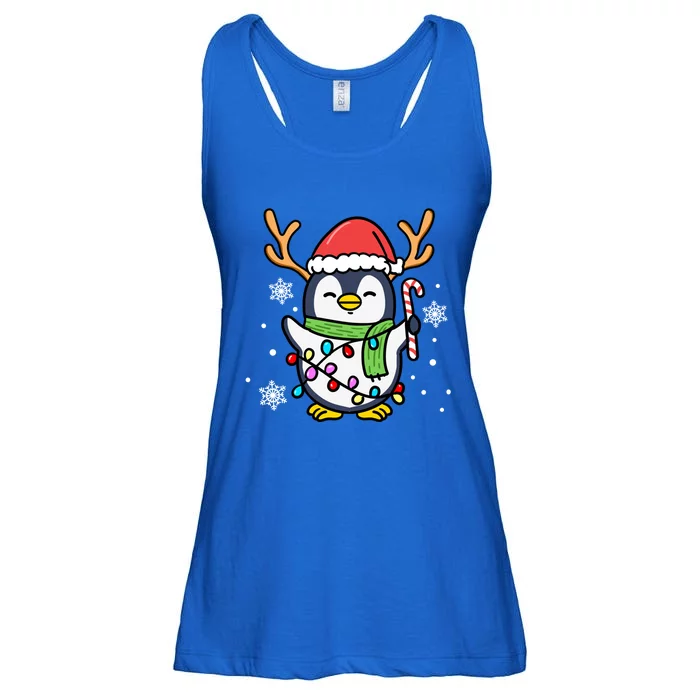 Santa Penguin Christmas Penguin Gift Ladies Essential Flowy Tank