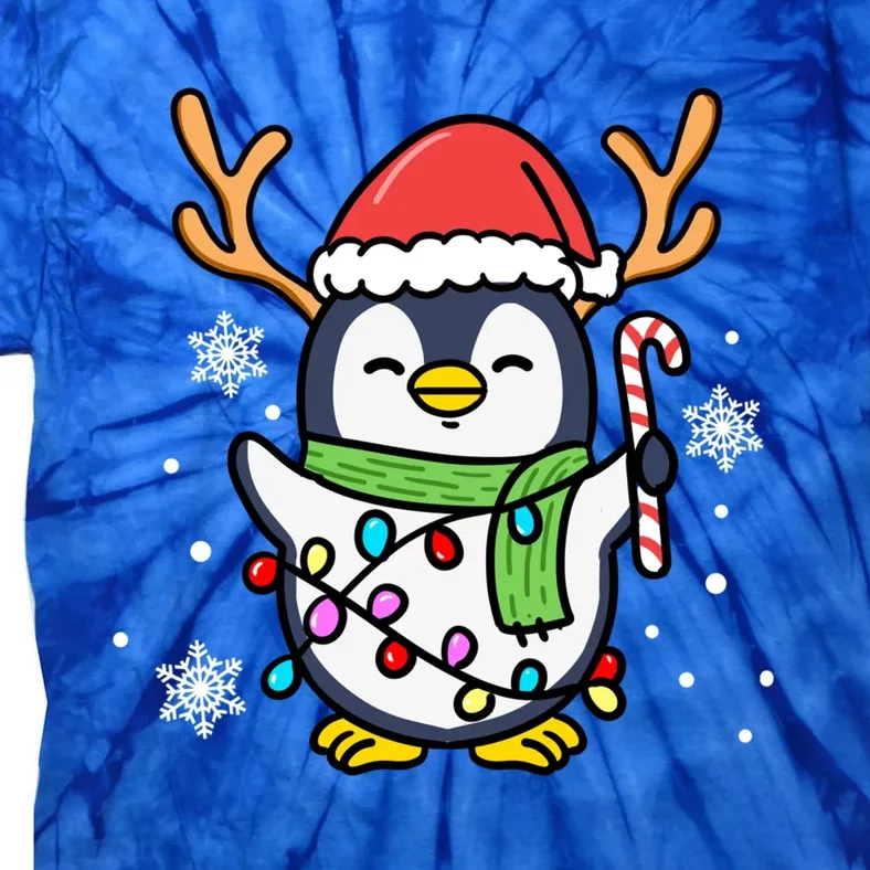 Santa Penguin Christmas Penguin Gift Tie-Dye T-Shirt