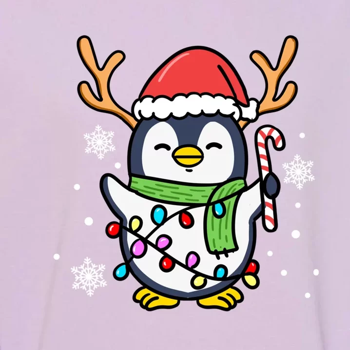 Santa Penguin Christmas Penguin Gift Garment-Dyed Sweatshirt