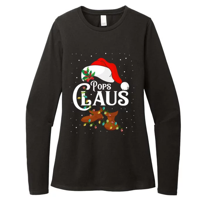 Santa Pops Claus Christmas Lights Family Funny Gift Womens CVC Long Sleeve Shirt