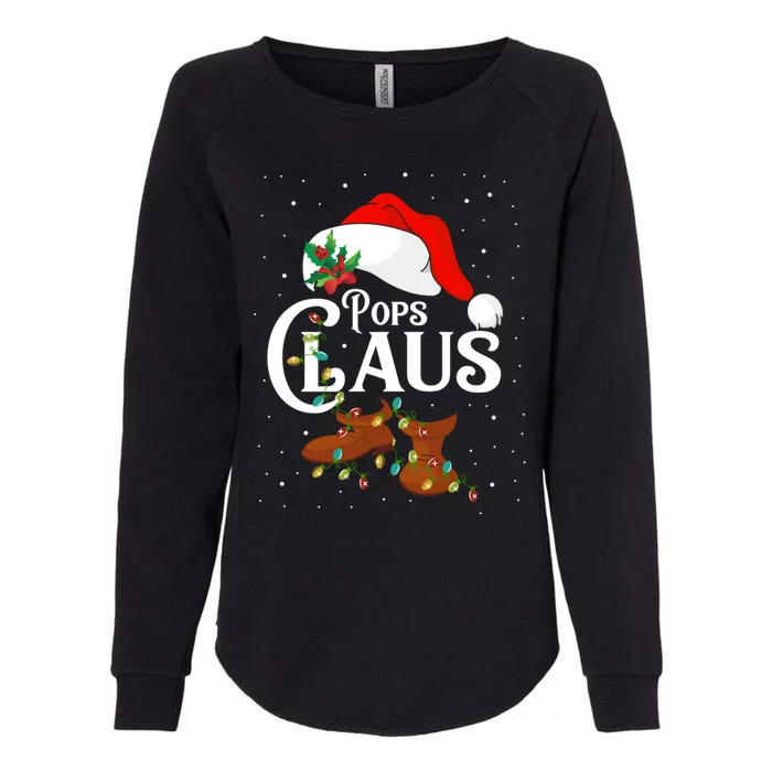 Santa Pops Claus Christmas Lights Family Funny Gift Womens California Wash Sweatshirt