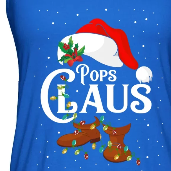 Santa Pops Claus Christmas Lights Family Funny Gift Ladies Essential Flowy Tank