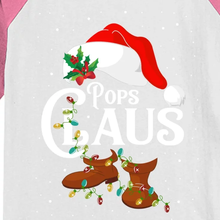 Santa Pops Claus Christmas Lights Family Funny Gift Kids Colorblock Raglan Jersey