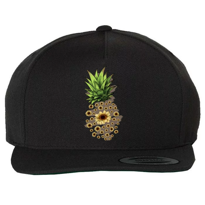 Sunflower Pineapple Cute Wool Snapback Cap