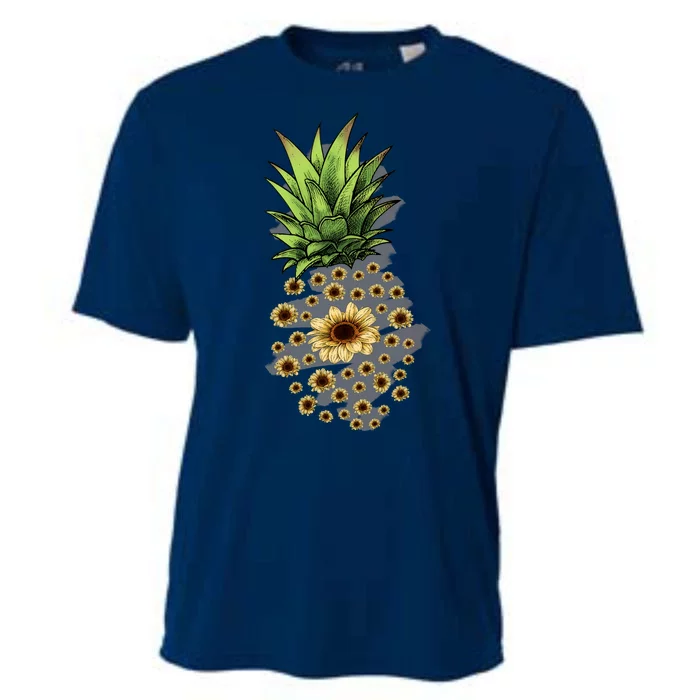 Sunflower Pineapple Cute Cooling Performance Crew T-Shirt