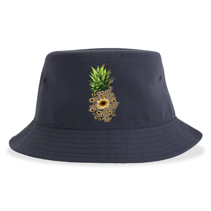 Sunflower Pineapple Cute Sustainable Bucket Hat