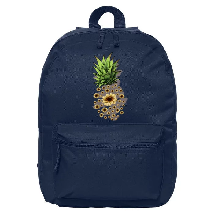 Sunflower Pineapple Cute 16 in Basic Backpack