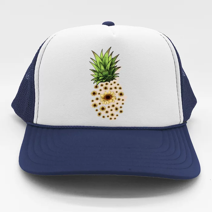 Sunflower Pineapple Cute Trucker Hat