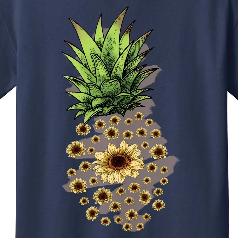 Sunflower Pineapple Cute Kids T-Shirt