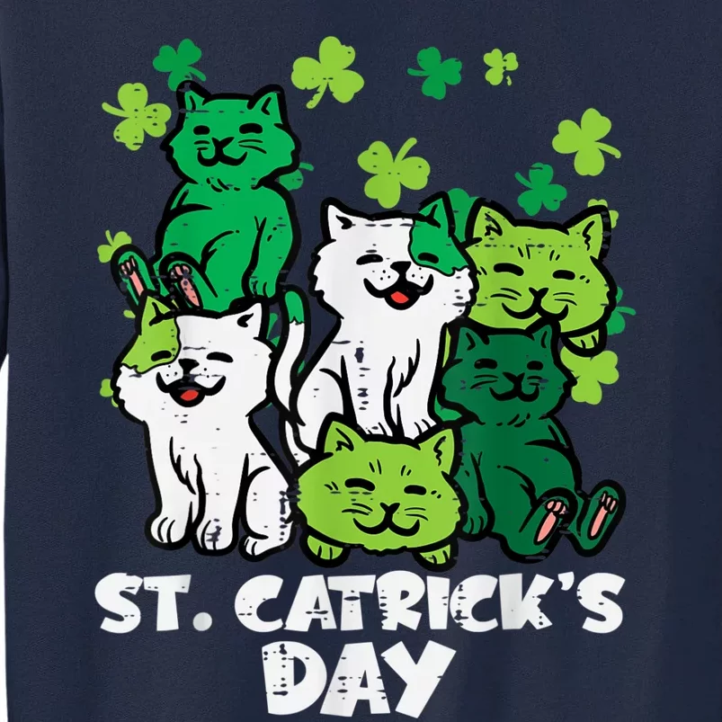 St Patricks Catricks Day Cats Saint Pattys Women Tall Sweatshirt