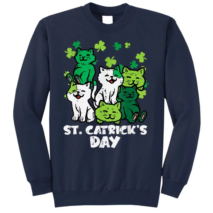 St Patricks Catricks Day Cats Saint Pattys Women Tall Sweatshirt