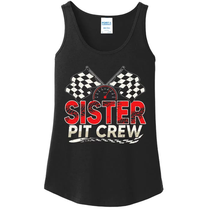 Sister Pit Crew Race Car Lover Racing Family Matching Funny Ladies Essential Tank