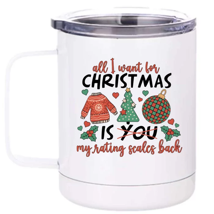 School Psychologist Christmas Rating Scales Front & Back 12oz Stainless Steel Tumbler Cup