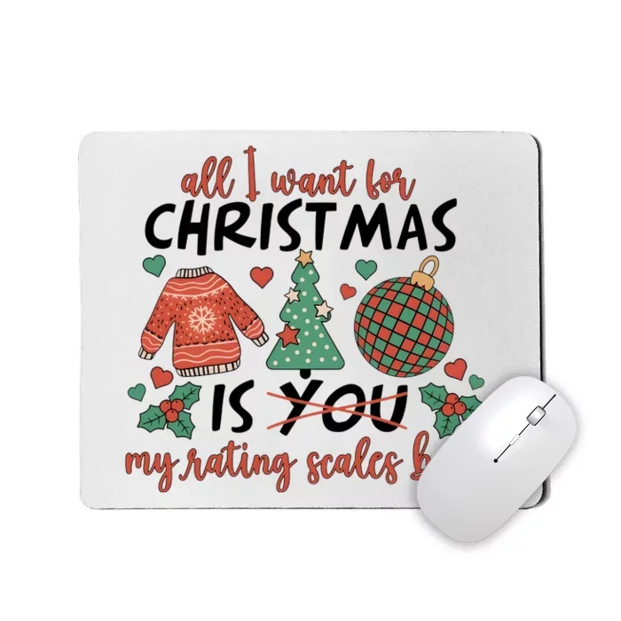 School Psychologist Christmas Rating Scales Mousepad