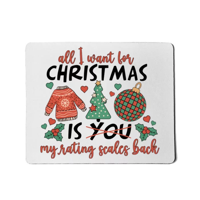 School Psychologist Christmas Rating Scales Mousepad