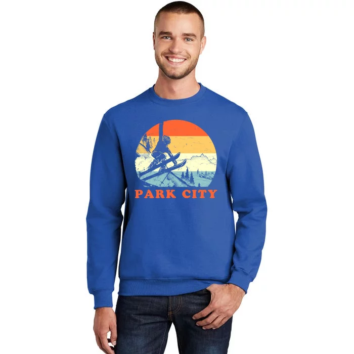 Ski Park City Utah Vintage Snow Skiing Vacation Gift Tall Sweatshirt