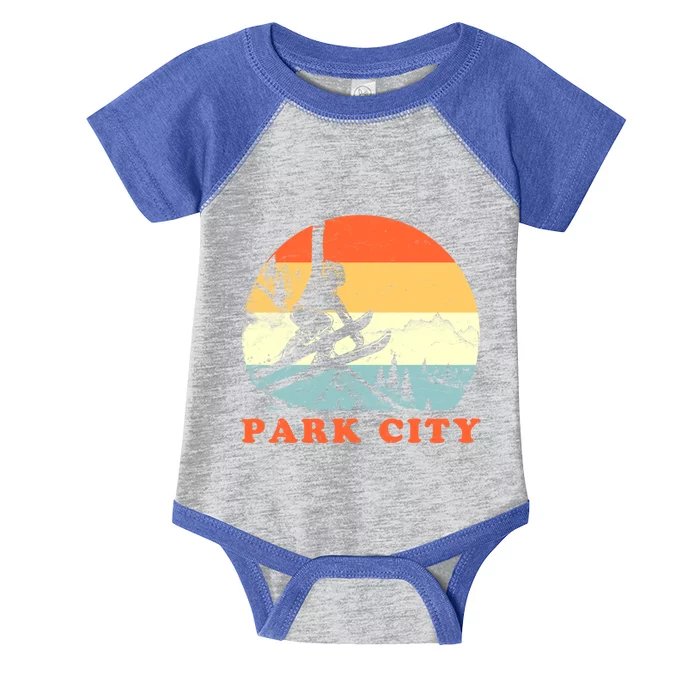 Ski Park City Utah Vintage Snow Skiing Vacation Gift Infant Baby Jersey Bodysuit